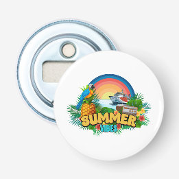 Zomer Vibes Vakantie Button Flesopener