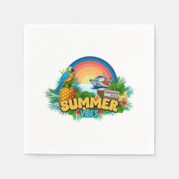 Zomer Vibes Vakantie Strandfeest Servet