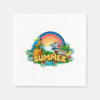 Zomer Vibes Vakantie Strandfeest Servet