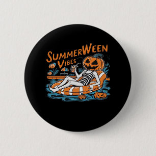 Zomer vibes voor Spooky Summer, Halloween Gift Ronde Button 5,7 Cm