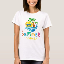 Zomer Vibes Zon en Palm Trees Vrouwen T-shirt