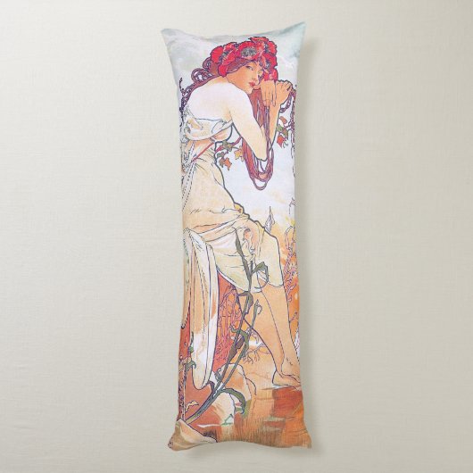 Zomer (vier seizoenen), Alphonse Mucha Lichaamskussen (Achterkant (Verticaal))