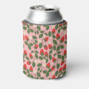 Zomer Vintage Roze Aardbei Blank Bruiloftsdouche Blikjeskoeler