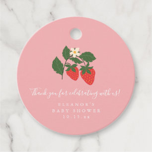 Zomer Vintage Roze Aardbei Boho Baby Shower Bedankjes Labels