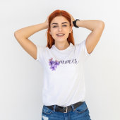 Zomer Violet Bloemen en vlinder T-shirt