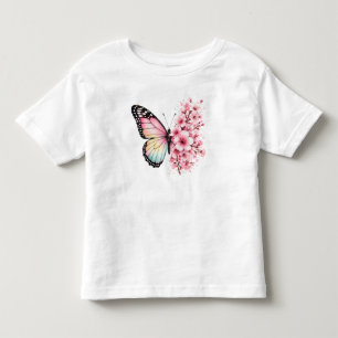 Zomer Vlinder Bloemen Waterverf Bloemendesign Kinder Shirts