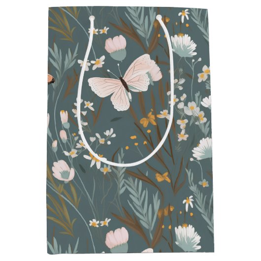 Zomer Vlinders en Wildbloemen Medium Cadeauzakje (Voorkant)