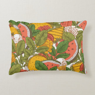 Zomer Voedsel  Illustratiepatroon Accent Kussen
