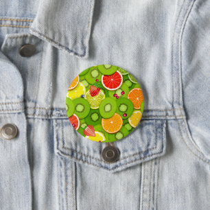 Zomer Vruchten 2 Ronde Button 7,6 Cm