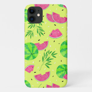 Zomer Watermeloen Branches Helder Tropisch Patroon iPhone 11 Hoesje