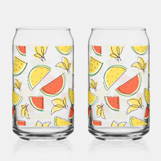 Zomer Watermeloen en citroenen Blikvorm Glas