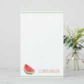 Zomer Watermeloen en Rode Gingham Strepen Briefpapier (Staand voorkant)