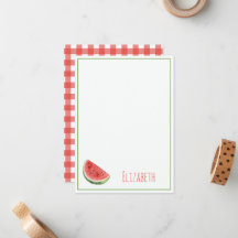 Zomer Watermeloen en Rode Gingham Strepen