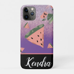Zomer Watermeloen Illustratie Patroon Glans iPhone 11 Pro Hoesje