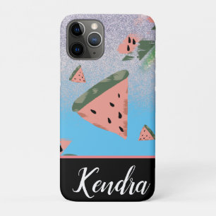 Zomer Watermeloen Illustratie Patroon Glans iPhone 11 Pro Hoesje