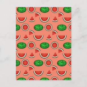 Zomer Watermeloen Patroon Briefkaart