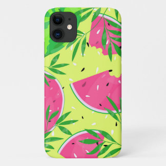 Zomer Watermeloen Takken Zaden Helder Tropisch iPhone 11 Hoesje