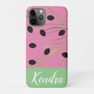 Zomer Watermeloen Zaad Goud Swirl Illustratie iPhone 11 Pro Hoesje