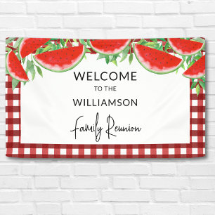 Zomer Watermeloenen Familie Reünie Welkom Spandoek