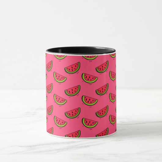 Zomer Watermelon op Roze Patroon Mok (Midden)