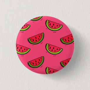 Zomer Watermelon op Roze Patroon Ronde Button 3,2 Cm