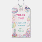 Zomer Waterslide Meisje Verjaardagsfeest Dank u Cadeaulabel (Voorkant)