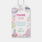 Zomer Waterslide Meisje Verjaardagsfeest Dank u Cadeaulabel (Achterkant)