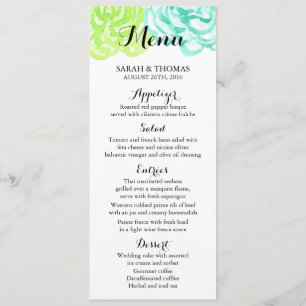 Zomer Waterverf Bloemen Bruiloft Menu Kaarten