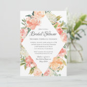 Zomer Waterverf Bloemige Bruiloft Feest Kaart (Staand voorkant)