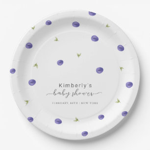 Zomer Waterverf Blueberry Boerderij Baby shower Papieren Bordje