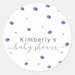 Zomer Waterverf Blueberry Boerderij Baby shower Ronde Sticker