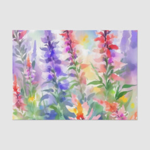Zomer Waterverf Salvia Flowers Tissuepapier
