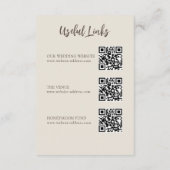 Zomer Waterverf strand bruiloft details QR-code Informatiekaartje (Achterkant)
