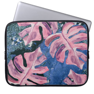 Zomer Waterverf Tropisch Grunge Patroon Laptop Sleeve