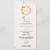 Zomer Waterverf Tuin Bloemen Bruiloft Menu Kaart (Voorkant)