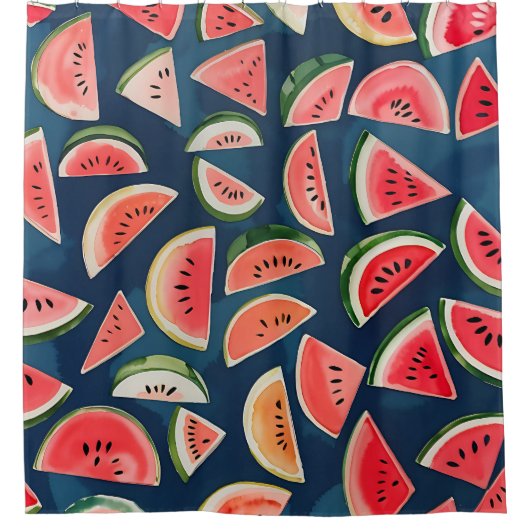 Zomer Waterverf Watermelon Slices Patten Douchegordijn (Voorkant)