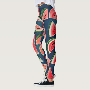 Zomer Waterverf Watermelon Slices Patten Leggings