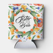 Zomer waterverf zus van de bruid bloemenhuis blikjeskoeler (Voorkant)