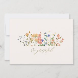 Zomer Wildbloem Boho bruiloft Dank u Bedankkaart