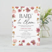 Zomer Wildbloemen Baby in Bloom Baby shower Kaart (Staand voorkant)