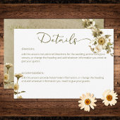 Zomer Wildbloemen & Daisies Bruiloft Details Informatiekaartje