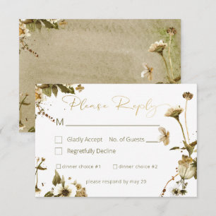 Zomer Wildbloemen & Daisies Bruiloft RSVP Kaartje