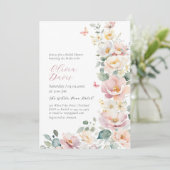 Zomer Wildbloemen krans bruids douche uitnodiging (Staand voorkant)