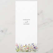 Zomer Wildbloemen Menukaart gepersonaliseerd (Achterkant)