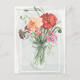 Zomer Wildbloemen - Pinks & Reds Briefkaart