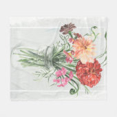 Zomer Wildbloemen - Pinks & Reds Fleece Deken (Voorkant (Horizontaal))