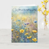 Zomer Wildbloemen Sympathie Kaart (Gele Bloem)