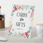 Zomer Wildbloemen Weddenskaarten en cadeaubonen Reclamebord Met Voetstuk (Insitu)