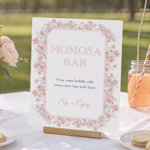 Zomer Wilde Bloem Baby Shower Momosa Bar Bord Poster