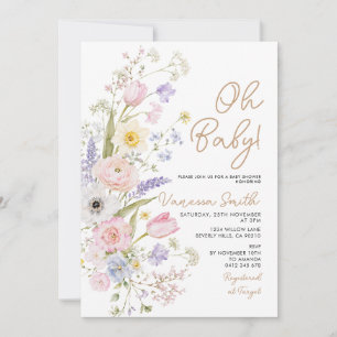 Zomer Wilde Bloem Baby Shower Uitnodiging